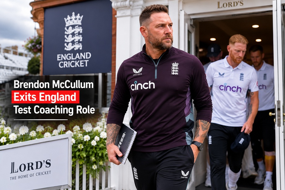 Brendon McCullum England Exit after stepping down as England Test coach with Ben Stokes at Lord's Cricket Ground