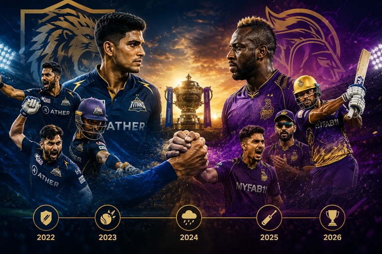 GT vs KKR Timeline Complete History & Stats 2026 featuring Gujarat Titans vs Kolkata Knight Riders head-to-head rivalry