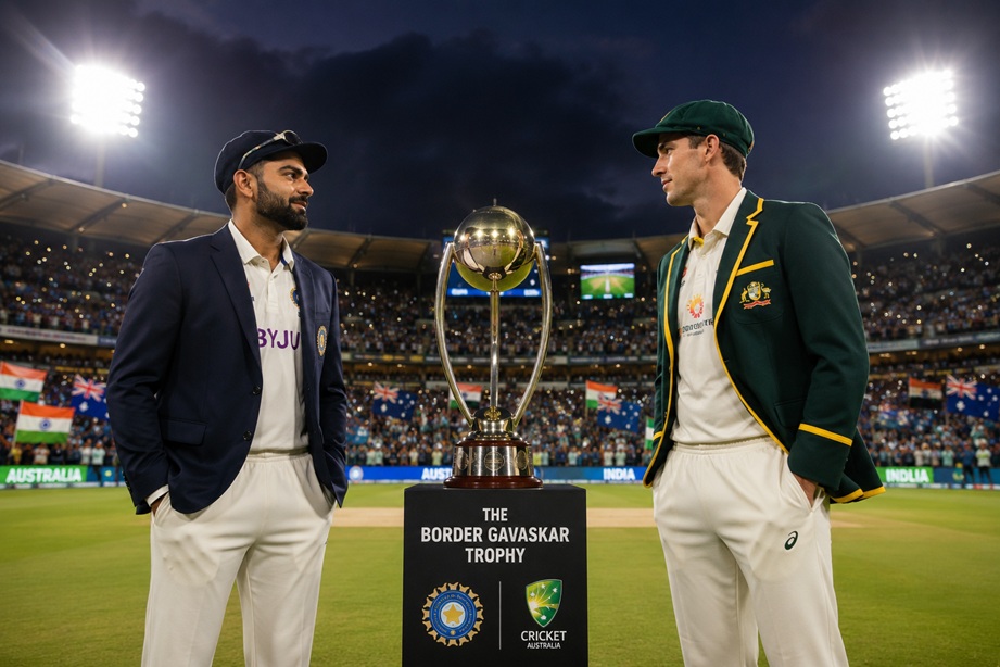 India vs Australia Timeline featuring Border-Gavaskar Trophy, Virat Kohli, Pat Cummins, Sachin Tendulkar and iconic cricket rivalry moments (2026).