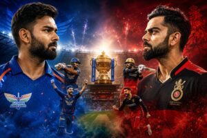 LSG vs RCB Timeline showing Royal Challengers Bengaluru vs Lucknow Super Giants rivalry history from 2022 to 2026