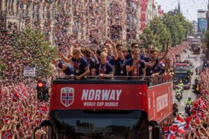 Norway World Cup Heroes celebrated by 90000 fans during the 2026 FIFA World Cup homecoming parade in Oslo