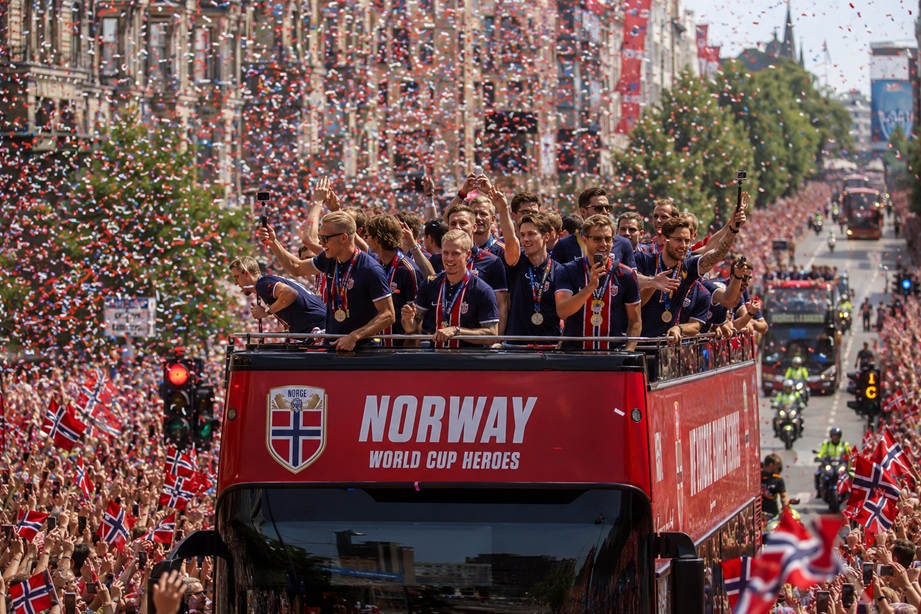 Norway World Cup Heroes celebrated by 90000 fans during the 2026 FIFA World Cup homecoming parade in Oslo