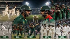 Pakistan vs Bangladesh Cricket Timeline complete rivalry history 2026