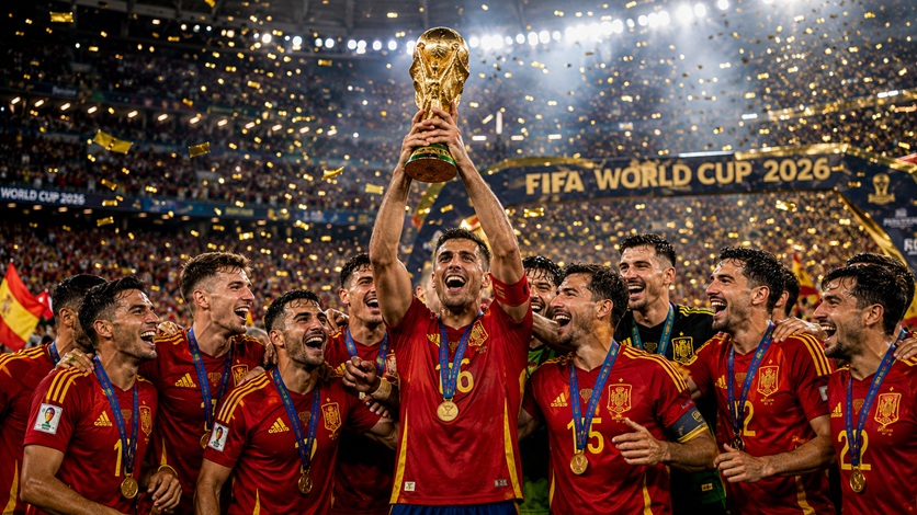 Spain World Cup final highlights featuring Ferran Torres scoring the winning goal against Argentina in the 2026 FIFA World Cup Final