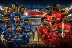 Sri Lanka vs Zimbabwe Timeline 1994–2026 featuring complete cricket rivalry history, memorable matches, legendary players, and head-to-head records
