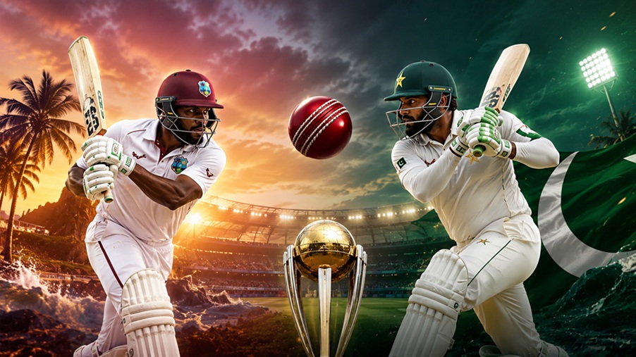 West Indies Pakistan Live Score 1st Test 2026 at Brian Lara Cricket Academy