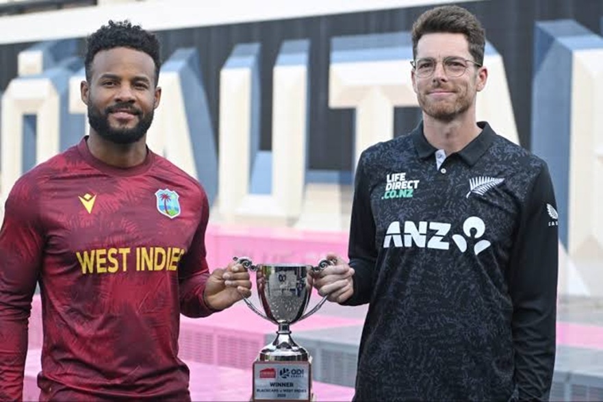 West Indies vs New Zealand Live Score 2nd ODI 2026 at Providence Stadium featuring Shai Hope and Mitchell Santner