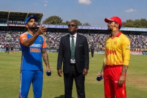 Zimbabwe vs India Live Score during the 1st T20I match at Harare Sports Club 2026