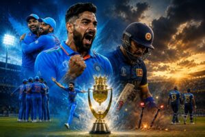 India vs Sri Lanka Asia Cup 2023 Final Scorecard featuring Mohammed Siraj celebrating his six-wicket haul during the Asia Cup 2023 Final