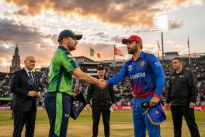 Ireland vs Afghanistan Timeline 2026 featuring Ireland National Cricket Team vs Afghanistan National Cricket Team rivalry, ODI head-to-head record, and cricket history.