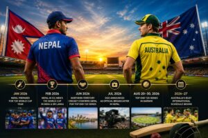 Nepal Australia Cricket Timeline 2026 featuring Nepal cricket team in Australia