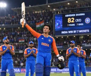 India vs Afghanistan 1st T20I Scorecard featuring Abhishek Sharma's 82 off 32 balls in India's 7-wicket victory