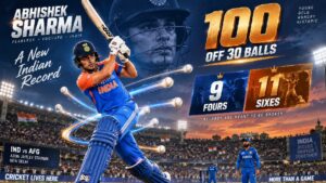 Abhishek Sharma 30-ball century against Afghanistan in 2026